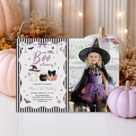 リトルブー ハロウィン おばけ 1歳の誕生日 写真 招待状