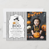 リトルブー ハロウィン おばけ 2歳の誕生日 写真 招待状 (正面)