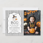 リトルブー ハロウィン おばけ 2歳の誕生日 招待状 (正面)