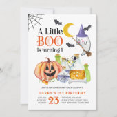 リトルブー ハロウィン ゴーストとポーション 1歳の誕生日 招待状 (正面)