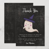 リトルブー ハロウィン テーマ 女の子 誕生日パーティー サンキューカード (正面/裏面)