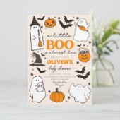 リトルブー ビンテージ ハロウィン ベビーシャワー 招待状 (スタンド正面)