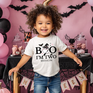 リトルブー ピンク ガール ハロウィン 誕生日 トドラーTシャツ