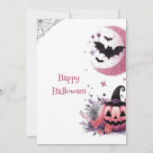 リトルブー ピンク ジャック ハーフムーン ゴースト 1歳の誕生日 招待状 (裏面)