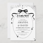 リトルブー ミニマル ゴシック ハロウィン ベイビー シャワー 招待状 (正面)