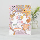 リトルブー レトロ ハロウィン ガール 2歳 誕生日 招待状 (スタンド正面)