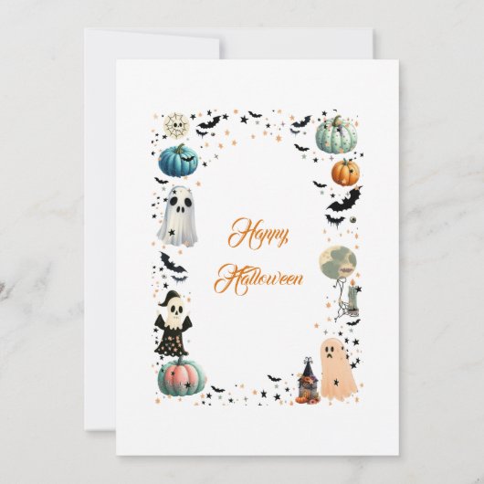 リトルブー 出産予定 ゴーストパンプキン スプーキーベイビーシャワー 招待状 (裏面)