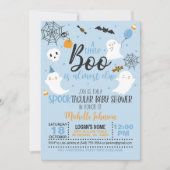 リトルブー 誕生日おめでとう - ブルー 招待状 (正面)