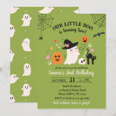 リトルブー 2歳の誕生日 ハロウィンパーティー 招待状 (正面/裏面)
