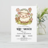 リトルプリティー羊のベビーシャワー 招待状 (スタンド正面)