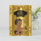 リトルプリンスがやってくる ベイビーシャワーのお知らせ（エスニック） 招待状 (スタンド正面)