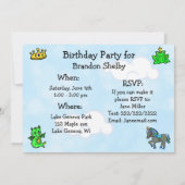 リトルプリンスのおとぎ話の誕生日パーティー 招待状 (裏面)