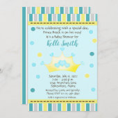 リトルプリンスクラウンベビーシャワー招待状 招待状 (正面/裏面)