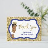 リトルプリンスサンキューカードブルーフェイクグリッター サンキューカード (スタンド正面)