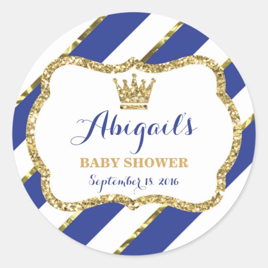 リトルプリンスステッ王室のクブルーフェイクグリッター ラウンドシール (正面)