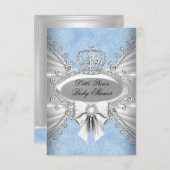リトルプリンスダイヤモンドクラウンベビーシャワー招待状 招待状 (正面/裏面)