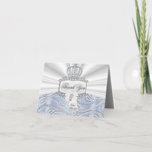 リトルプリンスダイヤモンドベビーシャワーサンキューカード サンキューカード (正面)