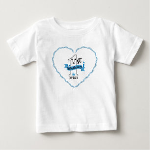 リトルプリンスハートファーストバースデーベイビーTシャツ ベビーTシャツ