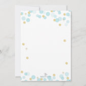 リトルプリンスファースト誕生日ブルー金ゴールド 招待状 (裏面)