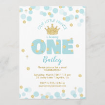 リトルプリンスファースト誕生日ブルー金ゴールド