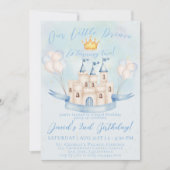 リトルプリンスフェアユタレ金ゴールドクラウン2nd誕生日 招待状 (正面)