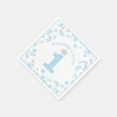 リトルプリンスブルーシルバー1st誕生日パーティー スタンダードカクテルナプキン (角)