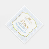 リトルプリンスブルーダマスク金ゴールドクラウン1st誕生日 スタンダードランチョンナプキン (角)