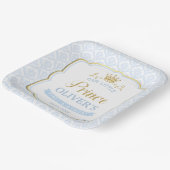 リトルプリンスブルーダマスク金ゴールドクラウン1st誕生日 ペーパープレート (傾斜あり)