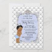 リトルプリンスブルーパールスダイアモンズ男の赤ちゃん 招待状 (正面)