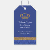 リトルプリンスブルー王室のアンド金ゴールドメッセージカード ギフトタグ (正面)