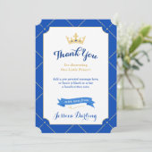 リトルプリンスベビーシャワーサンキューカード |王室の | サンキューカード (スタンド正面)