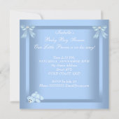 リトルプリンスベビーシャワーボーイブルーバッシネット2 招待状 (裏面)