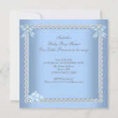 リトルプリンスベビーシャワーボーイブルーパールA2 招待状 (裏面)