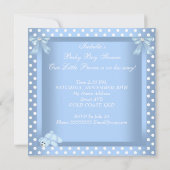 リトルプリンスベビーシャワーボーイブルー水玉模様2 招待状 (裏面)