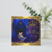 リトルプリンスベビーシャワーボーイレギュアルブルークラウン5 招待状 (スタンド正面)