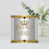 リトルプリンスベビーシャワーボーイレギュアルブルークラウン8 招待状 (スタンド正面)