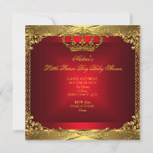 リトルプリンスベビーシャワーボーイレギュアルレッドクラウン5 招待状 (裏面)