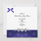 リトルプリンスベビーシャワーボーイ王室のブルークラウン 招待状 (裏面)