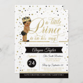 リトルプリンスベビーシャワー招待状フェイクグリッター 招待状 (正面/裏面)