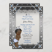 リトルプリンスベビーシャワー招待状,おしゃれ,エレガント。 招待状 (正面/裏面)