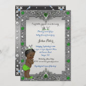 リトルプリンスベビーシャワー招待状、トレンディー、シック。 招待状 (正面/裏面)