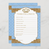 リトルプリンスベビー王室のブルー金ゴールドがベビーを願う アドバイスカード (正面/裏面)