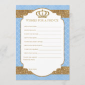 リトルプリンスベビー王室のブルー金ゴールドがベビーを願う アドバイスカード (正面)