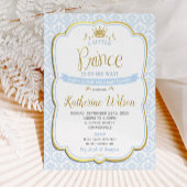 リトルプリンスボーイ赤ちゃんシャワーブルーダマスク 招待状