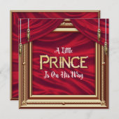 リトルプリンスレッドボ王室のーイベビーシャワー招待状 招待状 (正面/裏面)