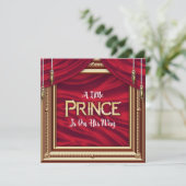 リトルプリンスレッドボ王室のーイベビーシャワー招待状 招待状 (スタンド正面)