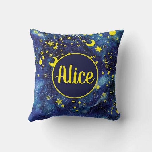 リトルプリンス引用文とスターカスタマイズズの名前 クッション (裏面)