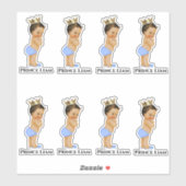 リトルプリンス男の赤ちゃんブルー金ゴールドクラウンエスニック シール (シート)