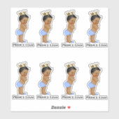 リトルプリンス男の赤ちゃんブルー金ゴールドクラウンエスニック シール (シート)