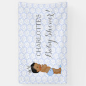 リトルプリンス男の赤ちゃんライトブルーシルバー 横断幕 (縦)